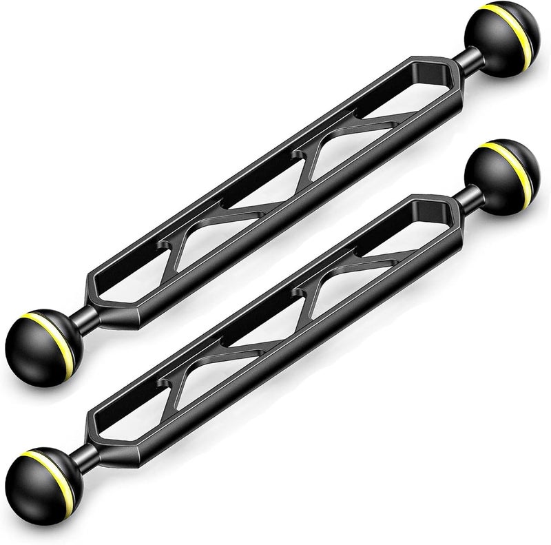 Seafrogs Double Ball Arm Essential Underwater Photography Gear Lighting System Aluminum Alloy Diving Equipment Accessory Lightweight Arms (8.0" Double Ball Arm, 2pcs) - Image 1